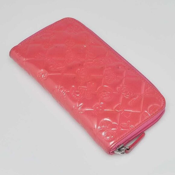 Chanel Pink Patent Leather Embossed Lucky Symbols Long Zippy Wallet - Picture 2 of 11